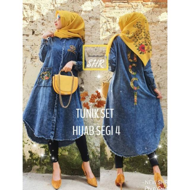 Tunik set jilbab ori shr