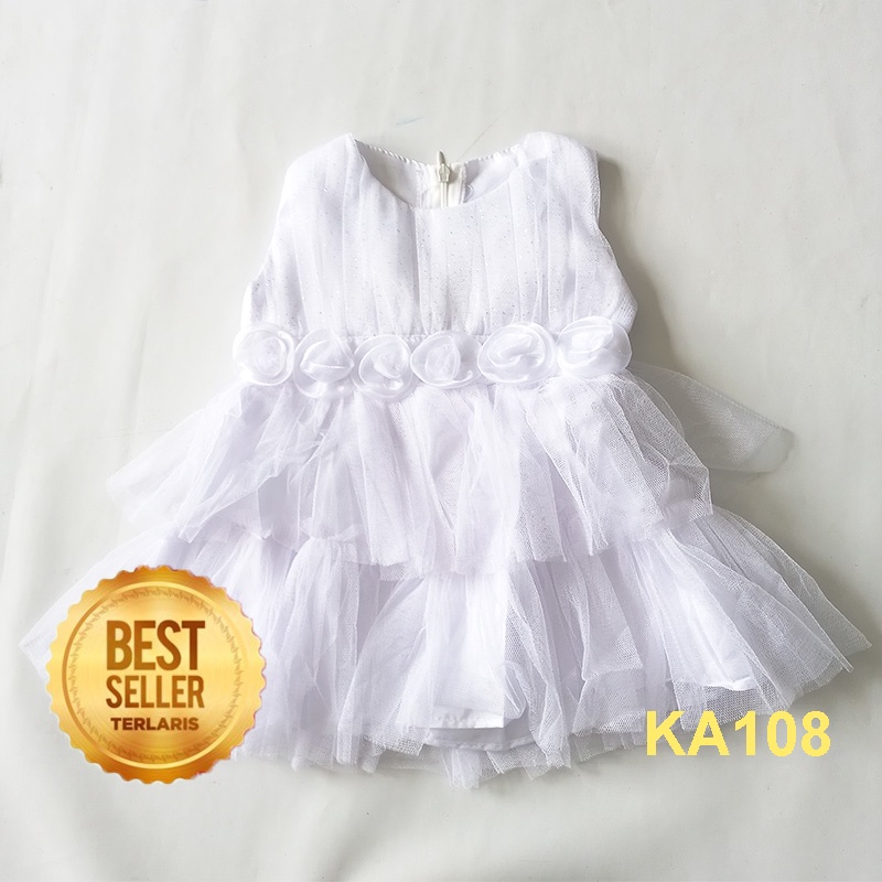 GROSIR Baju Bayi Perempuan Gaun Balita Dress Bayi 6 12 bulan Princess Ulang Tahun Pesta Brukat Promo KA108