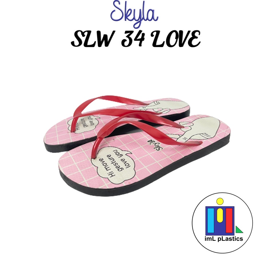 Sandal Japit Skyla Love bahan PCV bukan spon