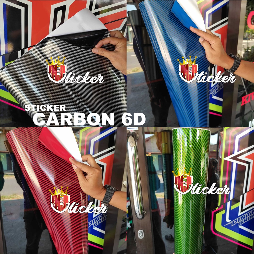 Stiker skotlet carbon 6d karbon kevlar lebar 152cm super glossy untuk motor dan mobil