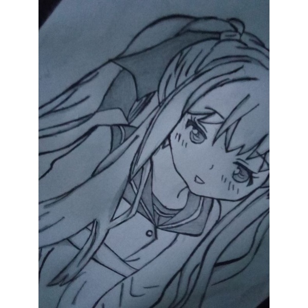 Jual Sketsa anime/gambar anime/sketsa hitam putih.kertas A4 | Shopee