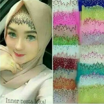 Daleman kerudung pesta inner payet tile diamond( inner pesta)