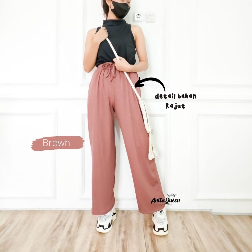 KULOT RAJUT HIGH WAIST ORI TEBAL PREMIUM / CELANA KULOT RAJUT KNIT PANTS KOREA STYLE