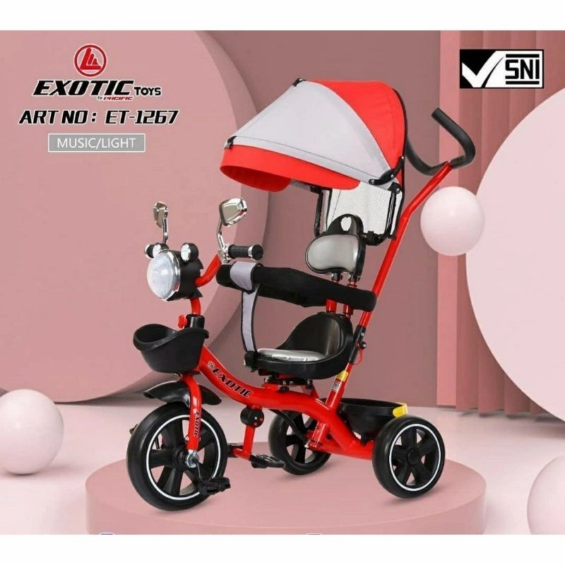 Sepeda Anak Bayi Balita Roda 3 Tricycle Exotic ET1267 Music Light By Pacific-1