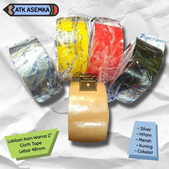 

Lakban Kain Warna 2" Cloth Tape 48mm - Hitam Atk