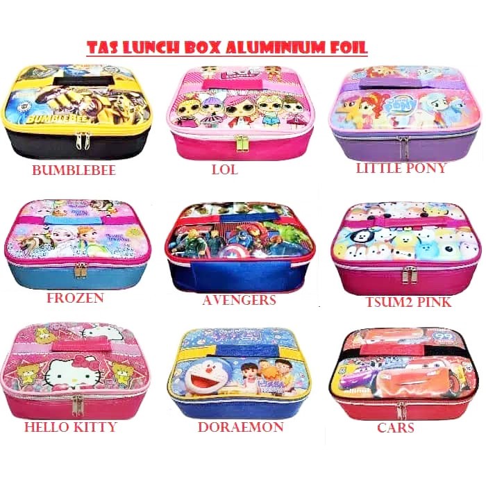 MUAT YOYEE!!  Tas Bekal Lunch Bag Aluminium Pony unicorn lunch bag anak laki laki perempuan IMPORT