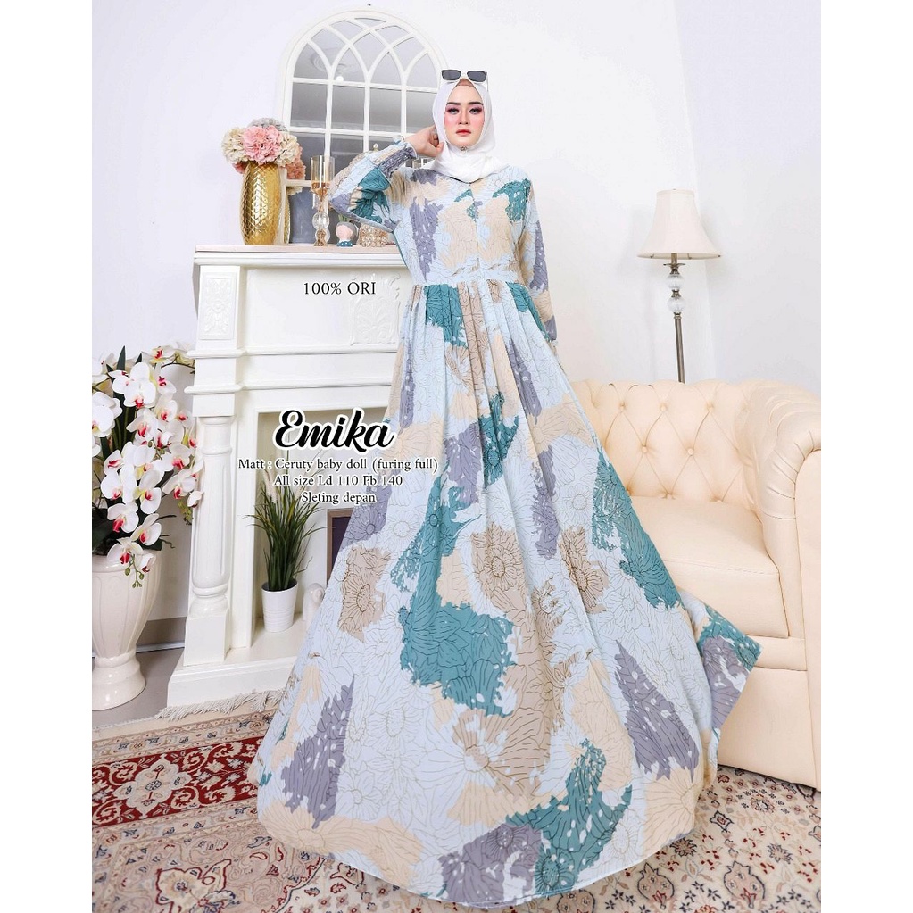 Dress Emika Ori Muslim/Kekinian/Pesta/