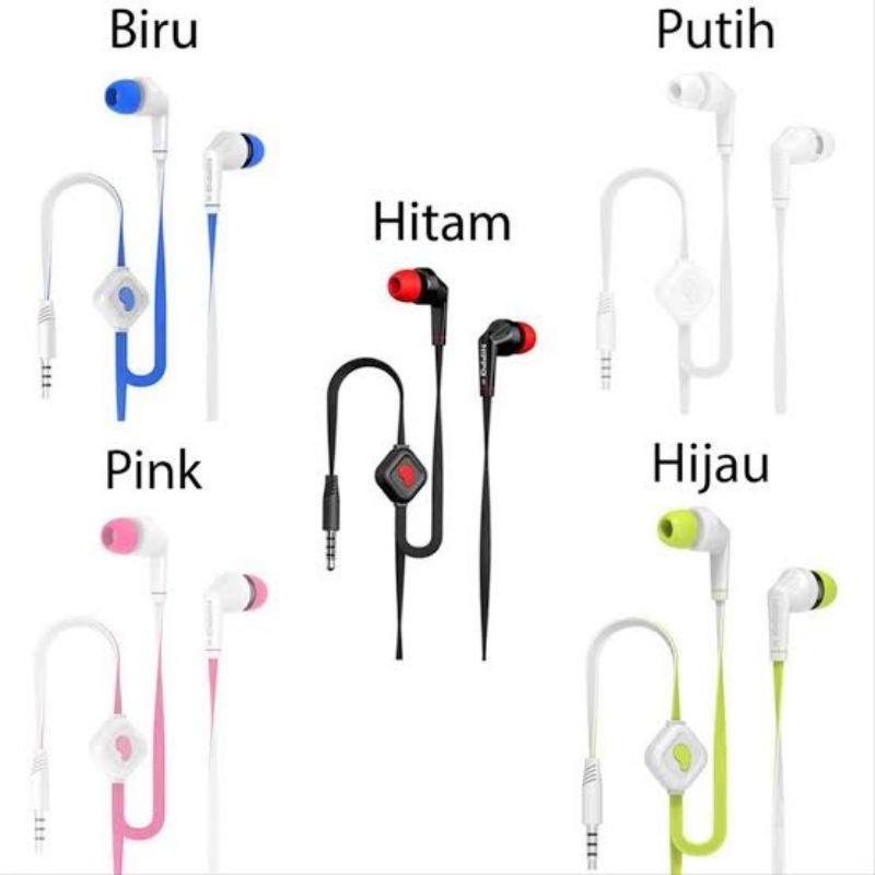 Headset Hippo Stylish Extra Bass Earphone Universal kack 3.5mm Hippo (HlP)