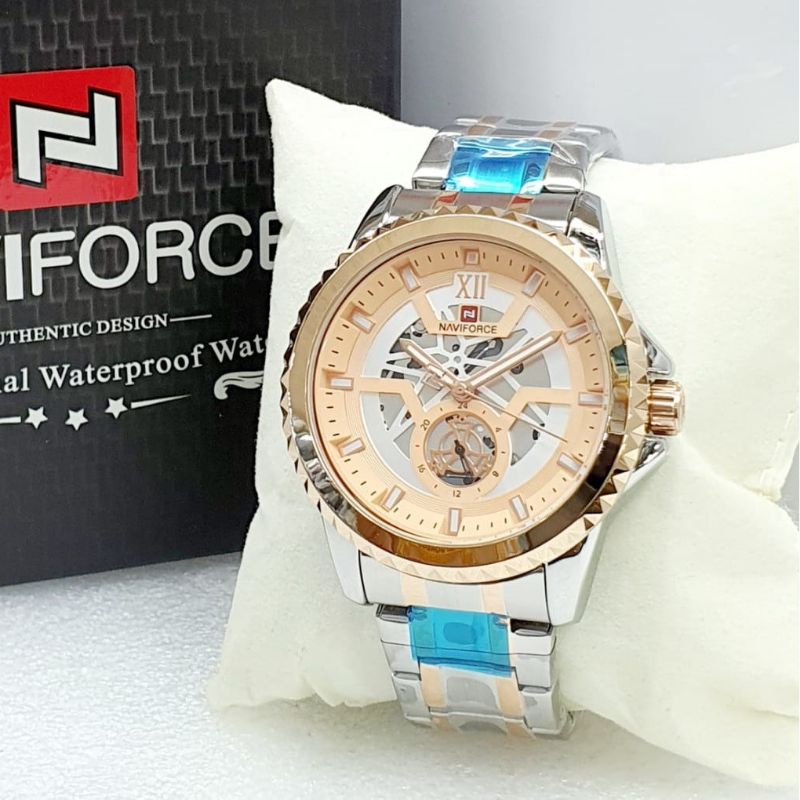 JAM TANGAN PRIA NAVIFORCE NF.9186 ORIGINAL Stainless Stell