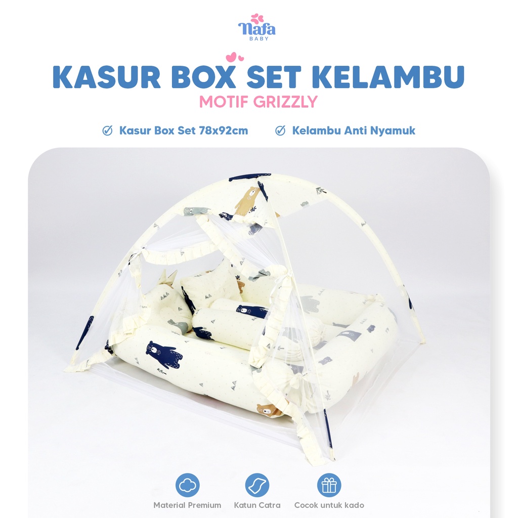 NAFA BABY - Kasur Bayi Box Include Kelambu Tenda Bayi | Perlengkapan Tidur Bayi