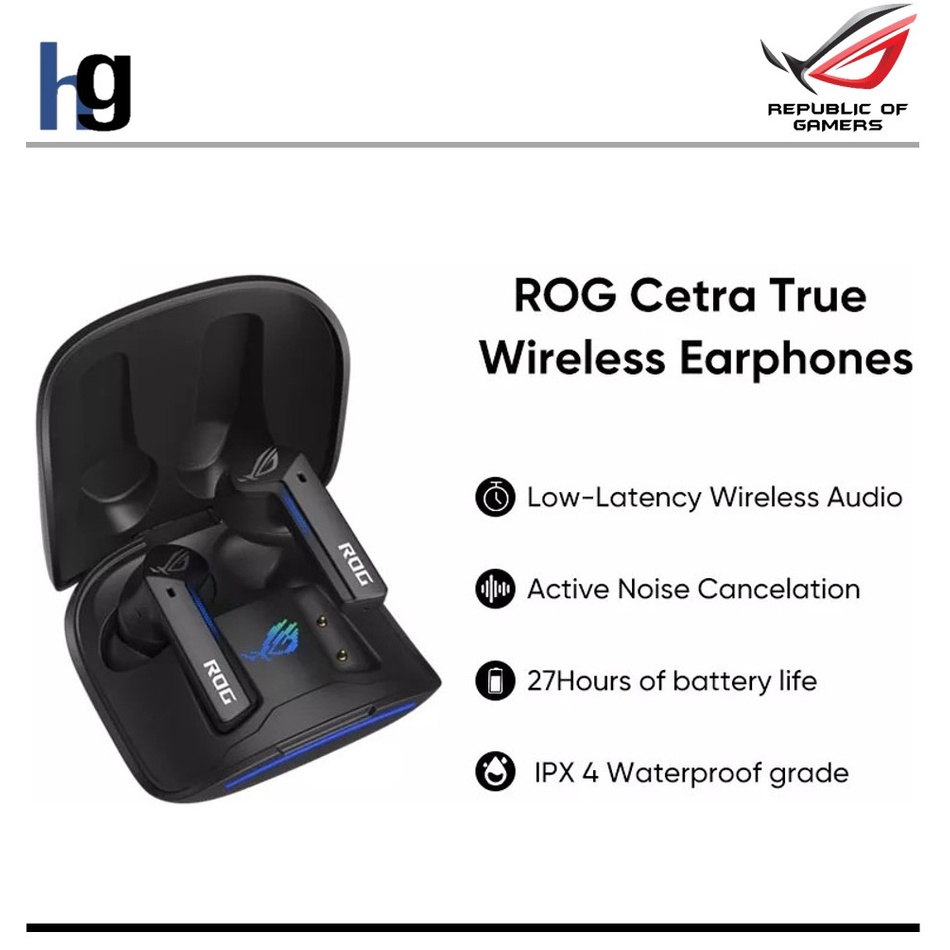 ASUS ROG CETRA ANC TWS Bluetooth Wireless Gaming Low Latency Earphone ORIGINAL