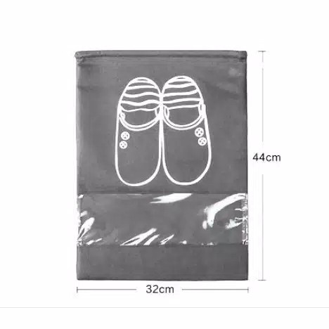 Kantong Sepatu Lipat Serut Waterproof / Portable Korean Travel Shoes Bag / Tas Sepatu Serut Anti Air