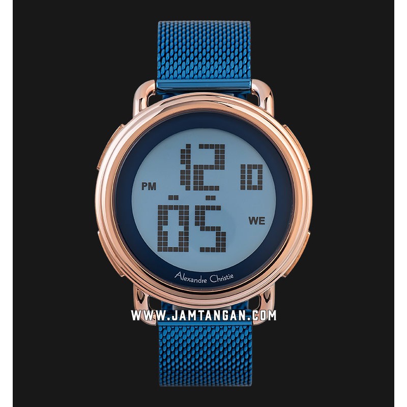 Alexandre Christie AC 9227 LH BURBU Unisex Digital Dial Blue Mesh Strap