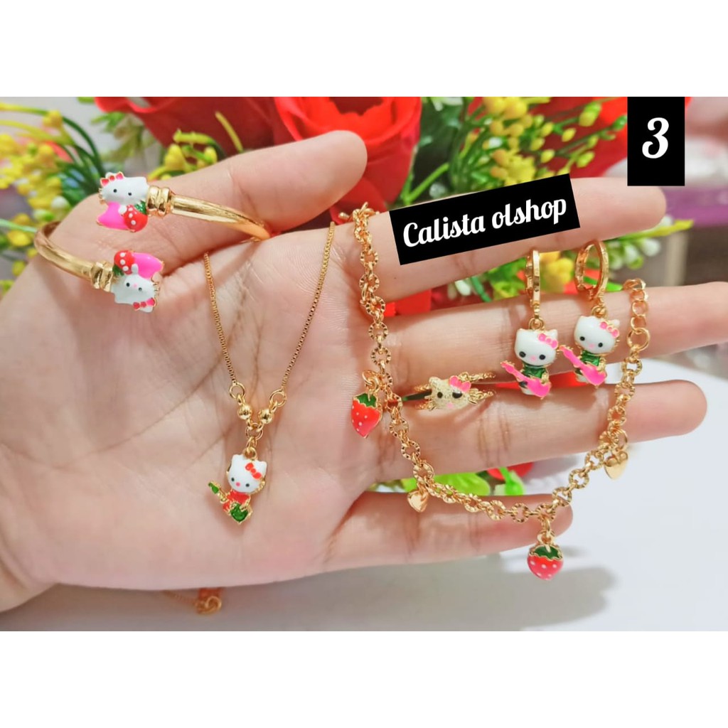 Calistanauliolshop Set Anak Hello Kitty Xuping (COD)