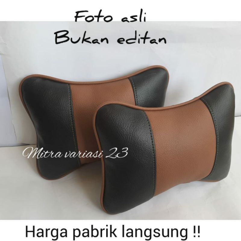 Bantal mobil kulit sintetis  / sandaran kepala kulit sintetis / bantal mobil micro fiber