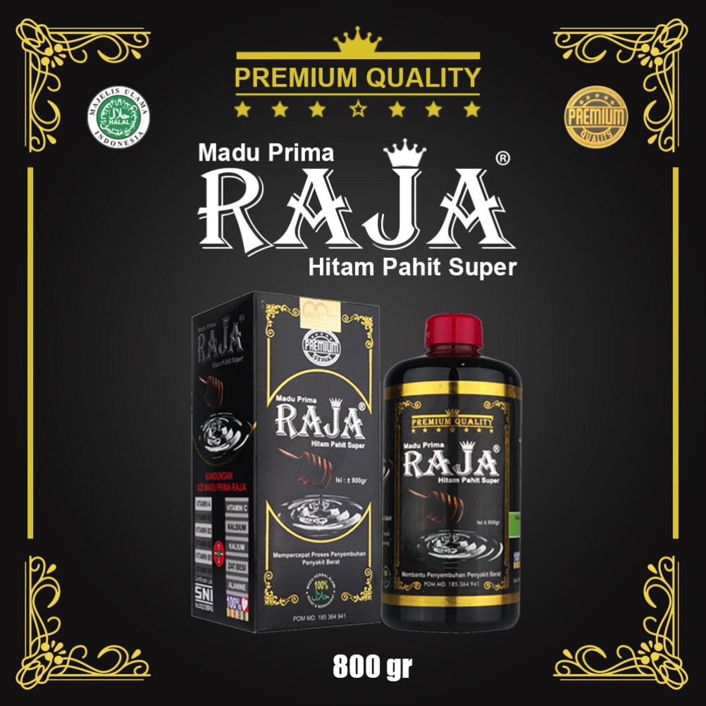 Madu Prima Raja 800gr Hitam Pahit / Diabetes dan Darah Tinggi / 100% Madu Asli Hutan