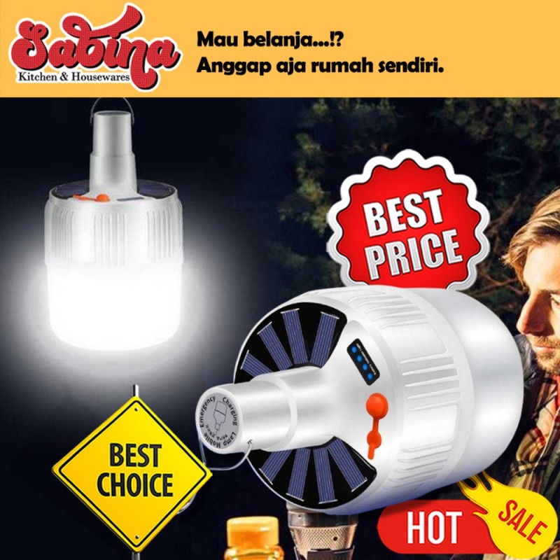 Lampu Solar LED Gantung Lamp Hanging Light 80W Rechargeable EU Plug