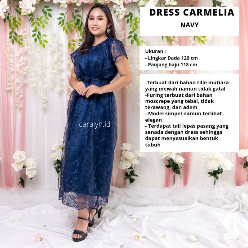 LONG DRESS BRUKAT WANITA CANTIK CARMELIA