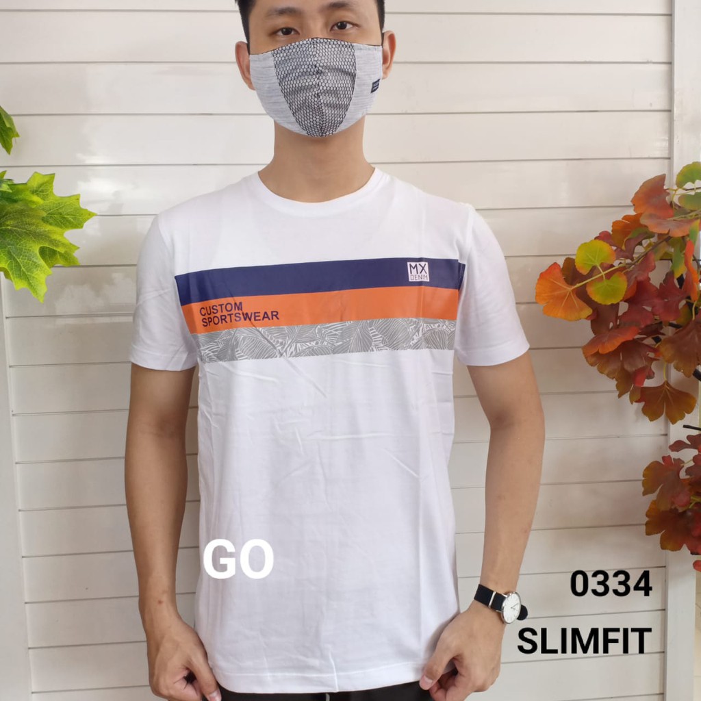 gos MAXMILLIAN KAOS A (Slimfit) Pakaian Pria Atasan Kaos Oblong Original Lengan Pendek