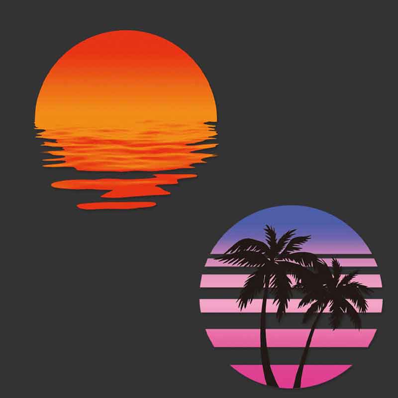 Sunset Car Stickers Vinyl Palm Tree Auto Decals Charm Side Window Cover Automobile Tuning Decor Accessories Car Styling