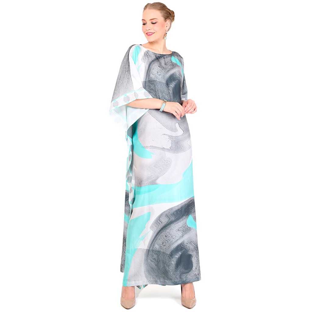 Kanzi Collection Short Sleeve Kaftan Blue