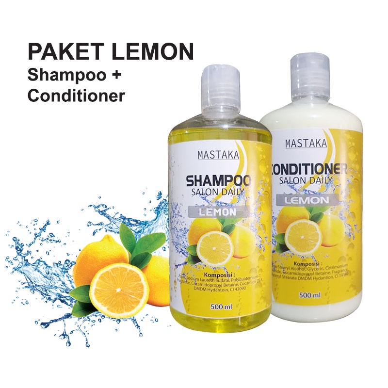 MASTAKA Shampoo &amp; Conditioner Salon Daily PAKET LEMON ANTI KETOMBE