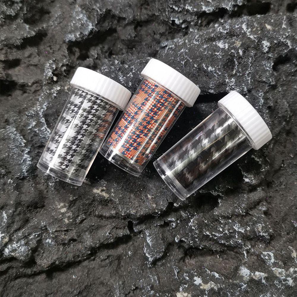 Mxbeauty Houndstooth Stiker Kuku 100 cm Warna-Warni Nail Art Dekorasi Kuku DIY Aksesoris Manicure Tools Beragam Gaya Kuku Foil Kertas Rajut