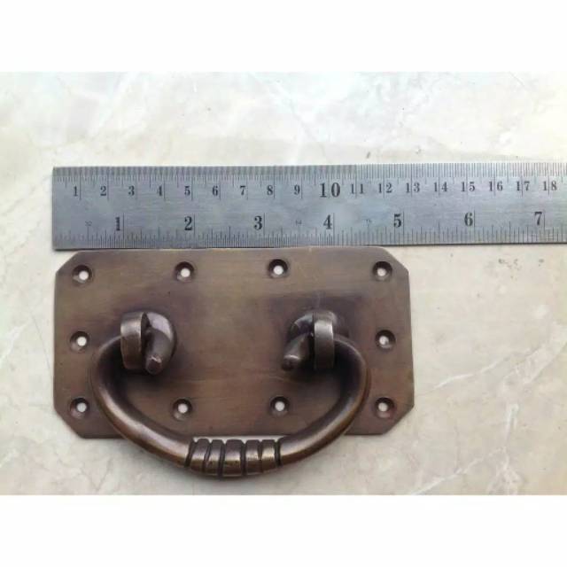 Handle / Tarikan Pintu Rumah Pagar Kuningan Antik Murah Motif Peti Box