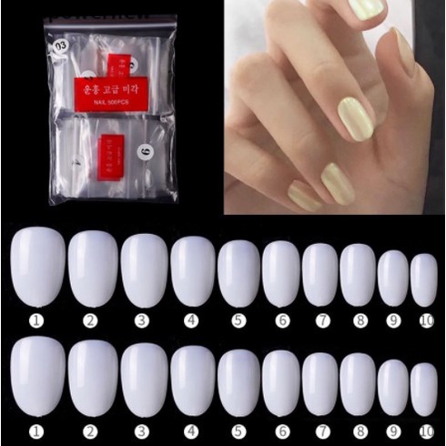 [KUKU PALSU] 500Pcs Clear French False Acrylic Nails Art Tips UV Gel Fake Manicure Tools .