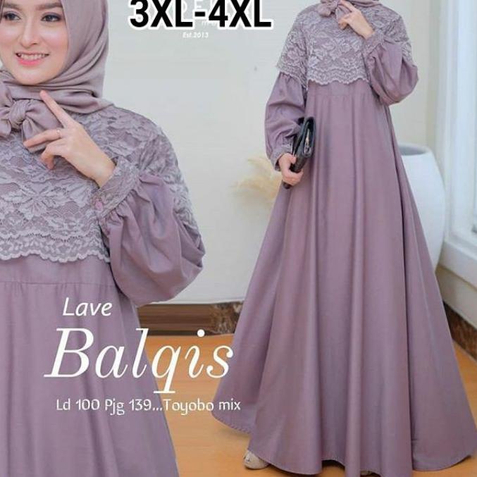 ♞ gamis jumbo ukuran L XL XXL XXXL 4XL ld 140 Balqis/gamis murah/Dress murah/gamis brukat ♔