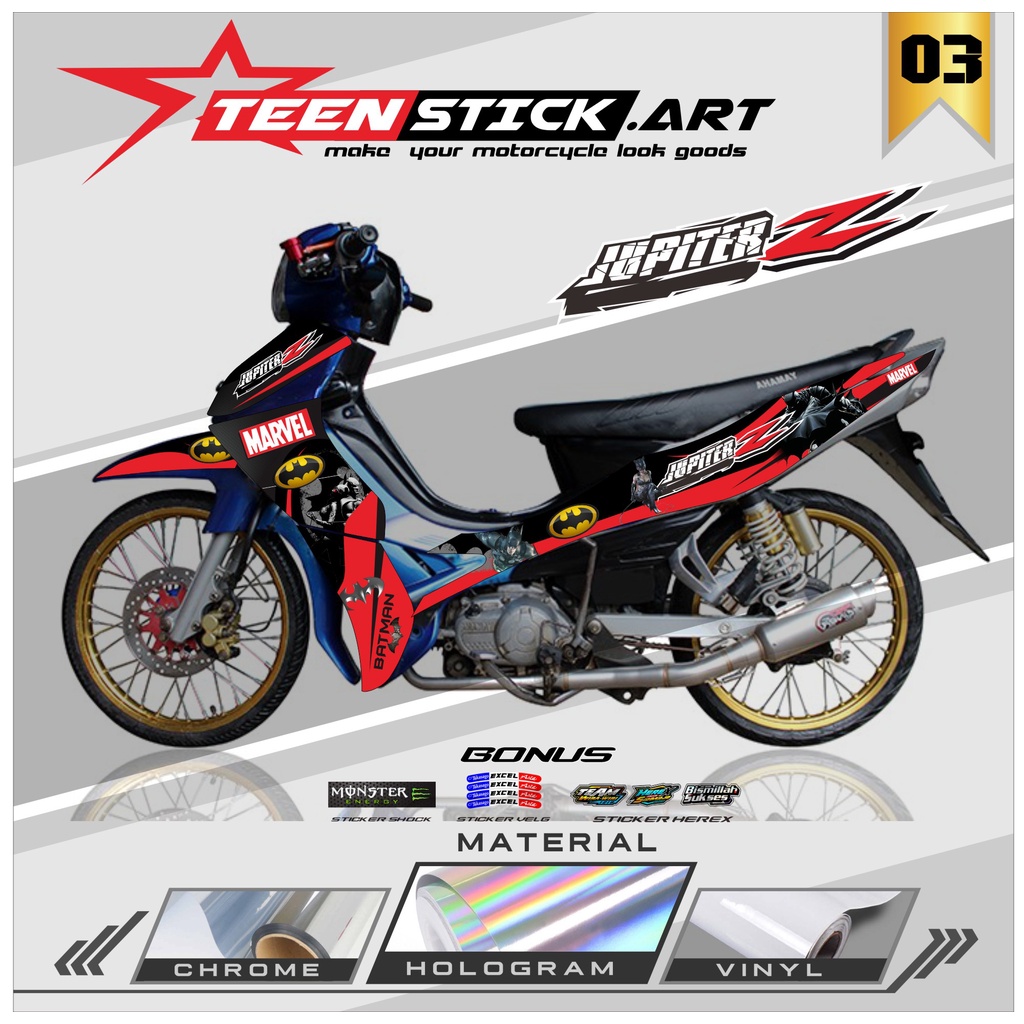 STRIPING JUPITER Z BURHAN - STRIPING HOLOGRAM YAMAHA JUPITER Z BURHAN 2006-2009 BATMAN