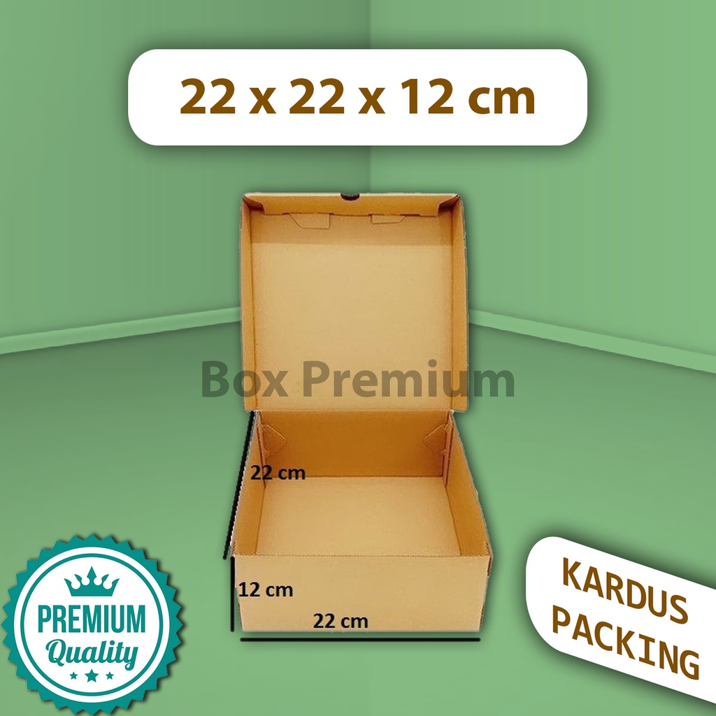 

{ISI 5 pcs} Packaging Kardus Dus Box Kue Bolu Donat Puding Baju Ecer 22x22x12 cm