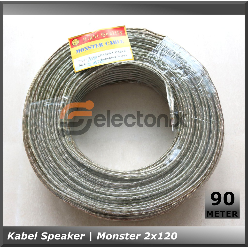 Kabel Speaker Monster Transparan 2x120 [90m]