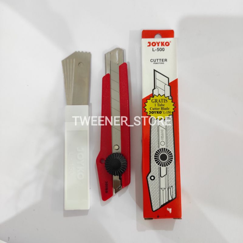 

[FREE-1 Tube Refill Cutter] Joyko Cutter L-500 | Gratis 1 Tube Isi Cutter L-150 | Silet