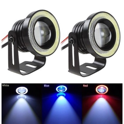 LAMPU LED FOG LAMP FOGLAMP LIGHT ANGEL ANGLE EAGLE EYES 89MM PROYEKTOR PROJECTOR UNIVERSAL M609 BANYAK WARNA RING