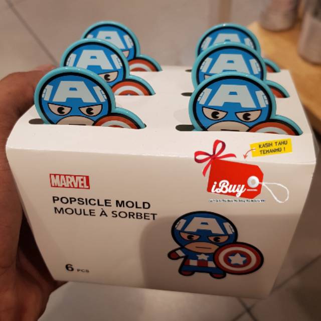 Cuci Gudang Miniso Captain America Cute 6 Pcs Popsicle Mold Cetakan Ice Cream 1oA7H8wa8w9