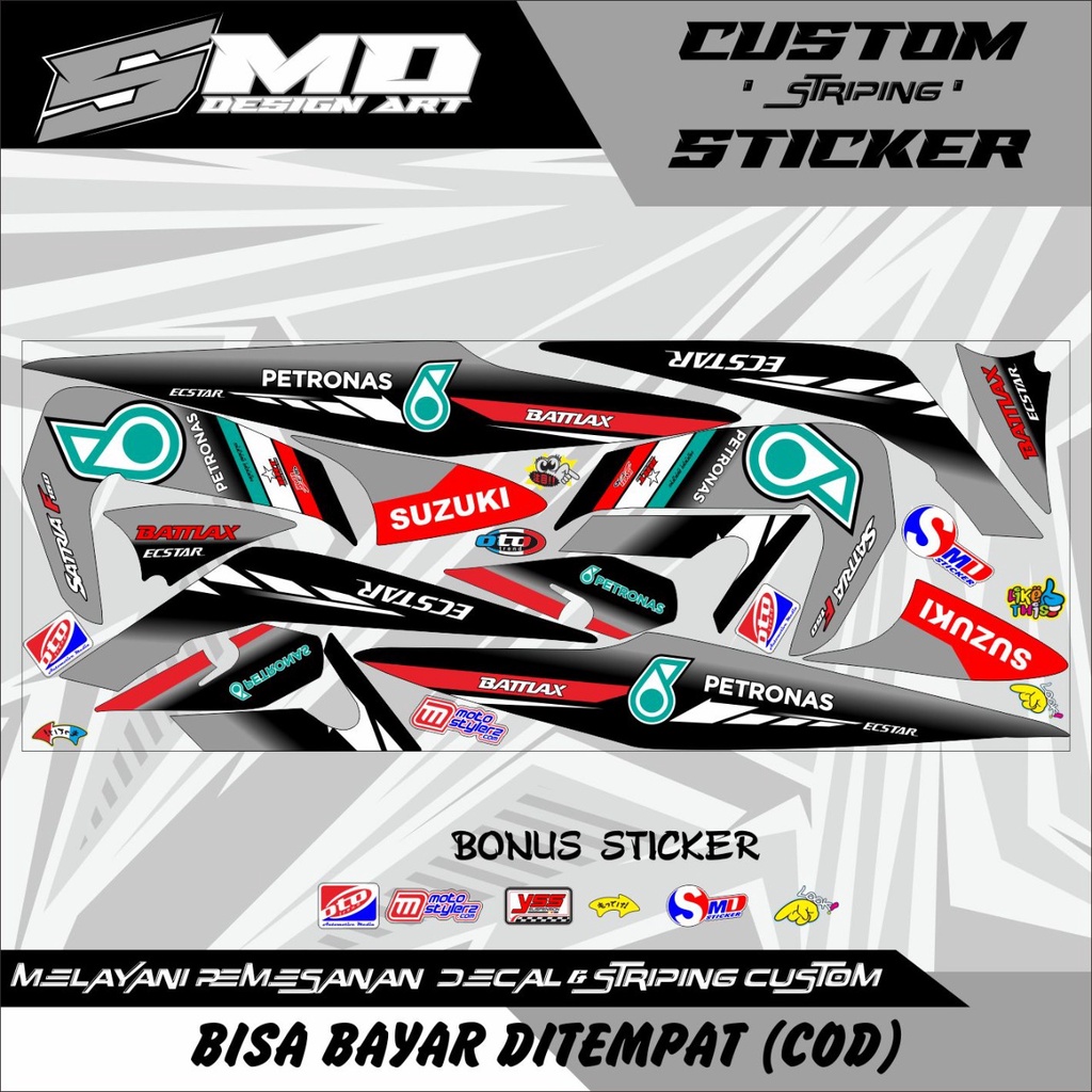 STRIPING VARIASI MOTOR SATRIA FU BARONG PETRONAS