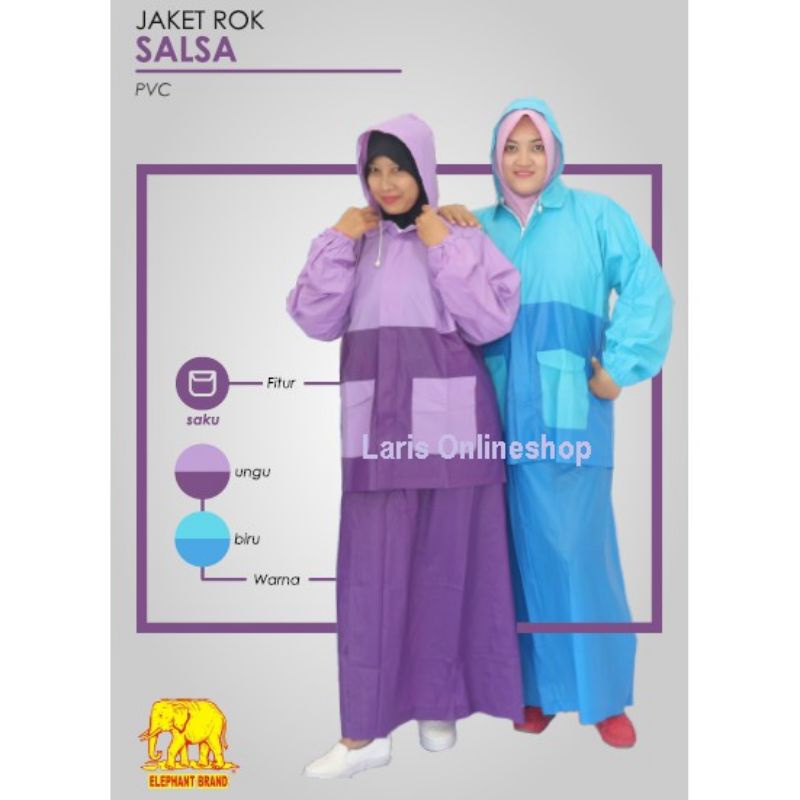 Jas Hujan Salsa_Jas Hujan Rok dewasa