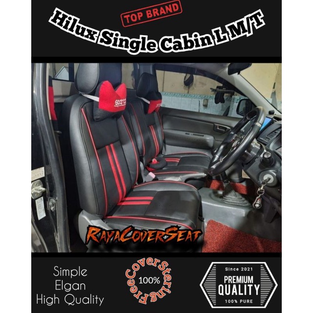 sarung jok mobil hilux single cabin model terbaru bonus sarung stir / lapis jok mobil hilux / cover 