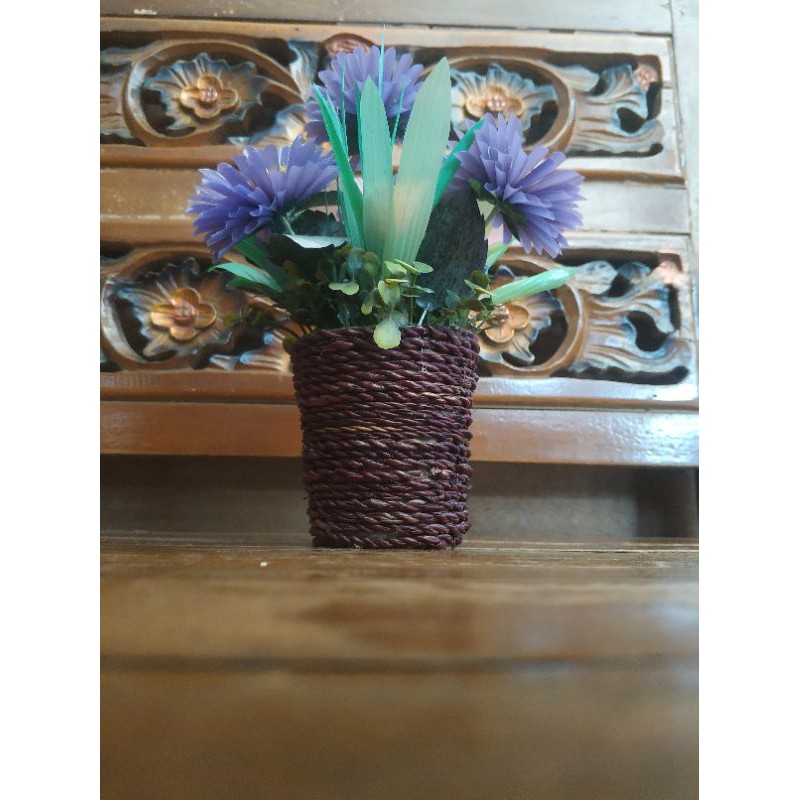 bunga krisan ungu sedotan