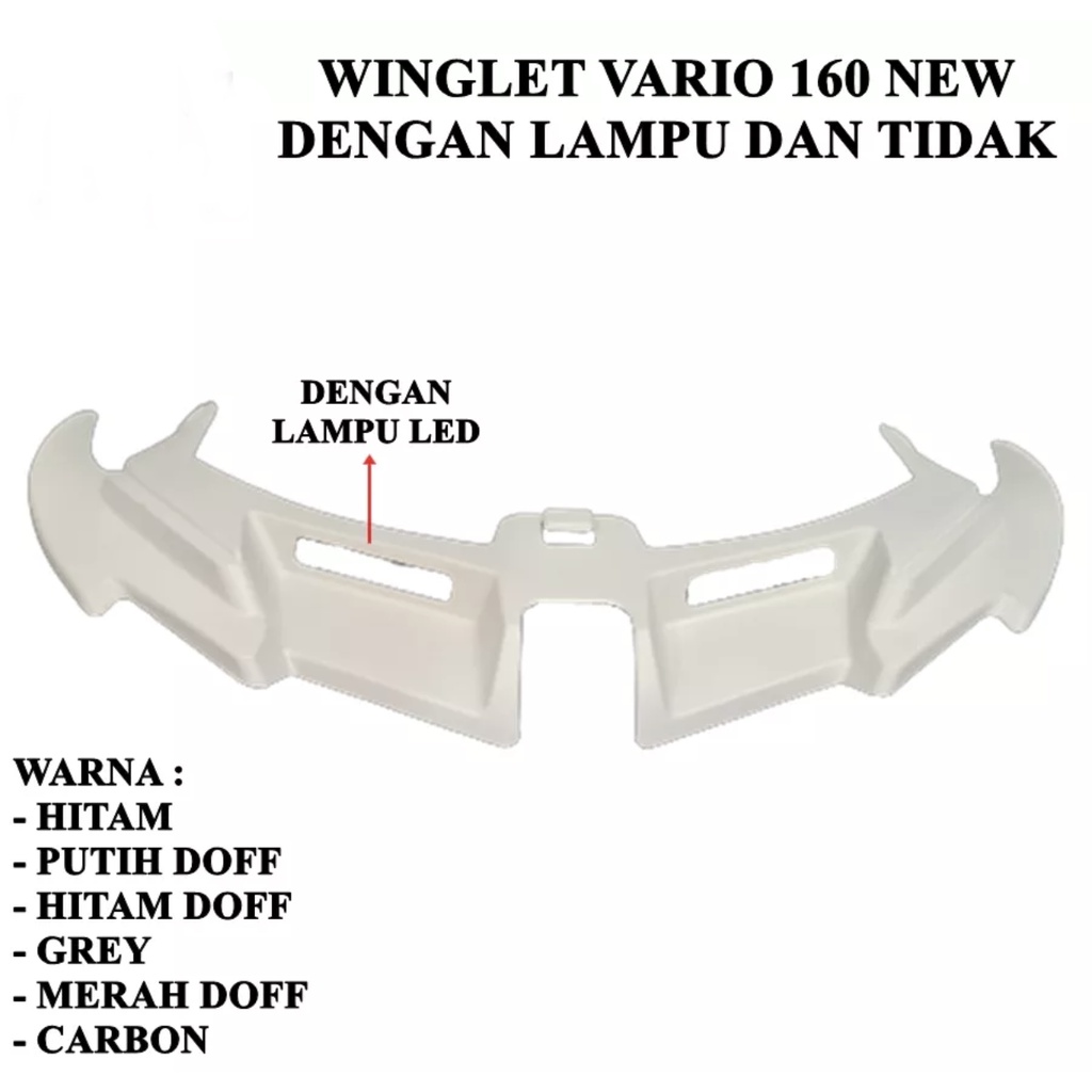 WINGLET HONDA VARIO 160CC ABS PLASTIK TANDUK WINGLET VARIO 160CC PLUS LAMPU LED/NON LAMPU LED