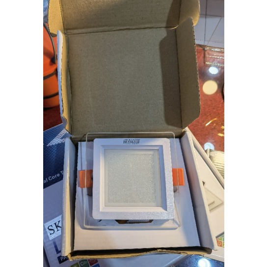 Lampu LED Downlight panel SKY LED 6w kotak 3 warna