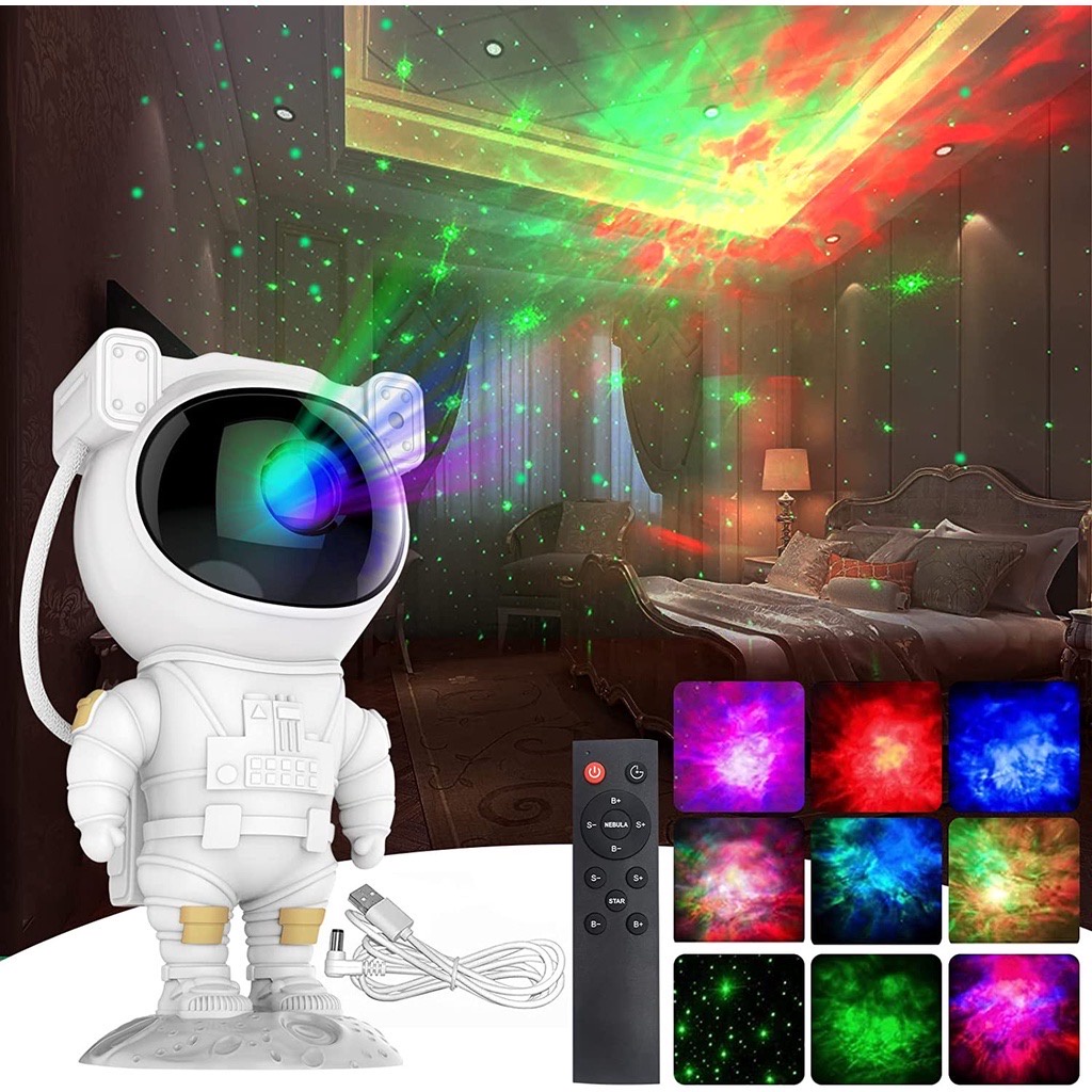 Galaxy Star Projector Night Light Astronot Starry Sky Lamp Home Room