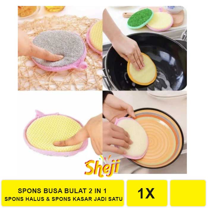 VSHOP. SPON BUSA 2 IN 1 (SPONS HALUS &amp; KASAR) / SPONS PENCUCI PIRING BUSA 2 IN 1