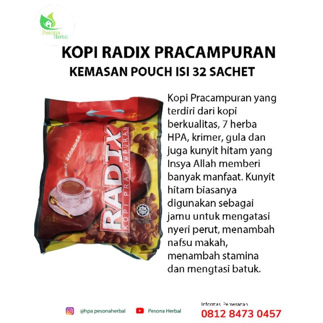 

Kopi Radix Jumbo Original HPA Malaysia isi 20 sachet