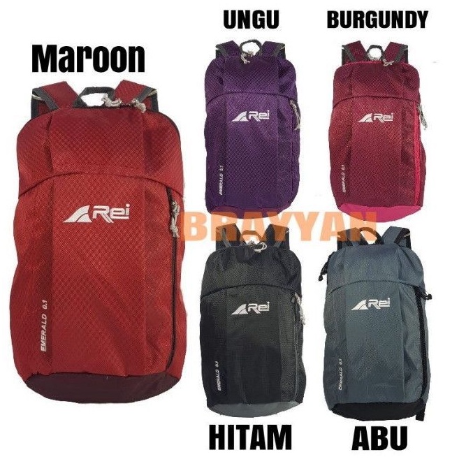 Tas Ransel Arei Emerald 0.1 x2 Outdoor 10L Pria Wanita Ada Rain Cover Original