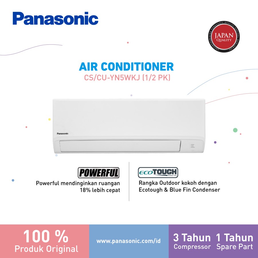 Panasonic CS-YN5WKJ AC Split 1/2 PK Standard Putih