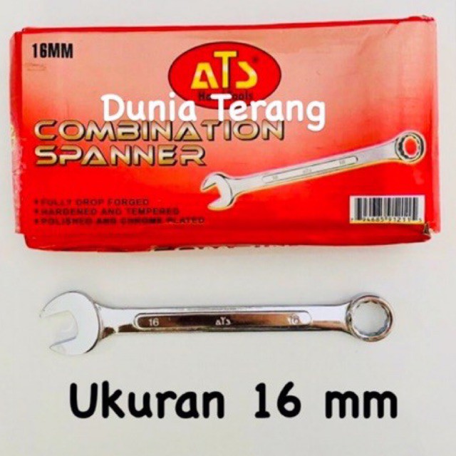 Kunci Ring Pas ATS 16 mm - Kunci kombinasi 16mm - Combination Spanner