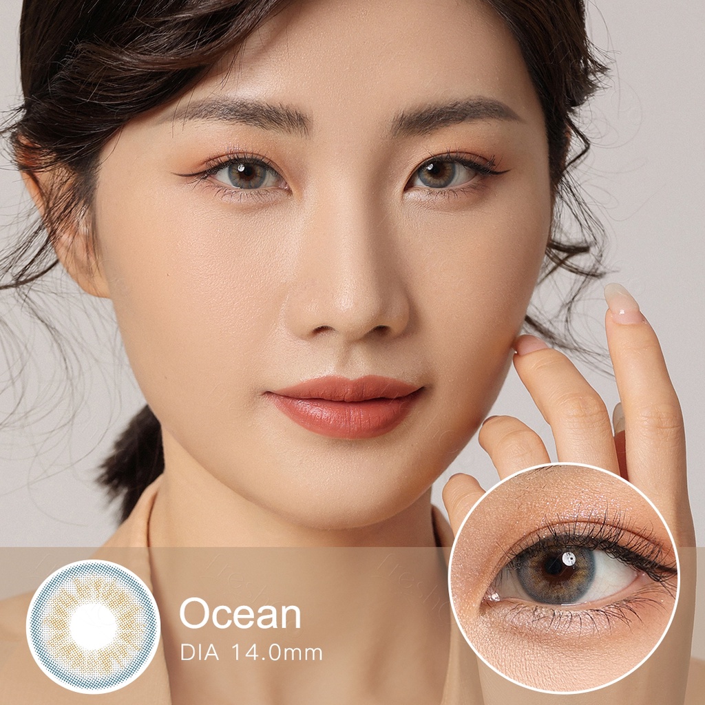 （COD）Freshkon softlens minus(-1.00s/d-6.00) Korea Bestseller Euro Gray soflen diameter 14.00 MM softlens mata