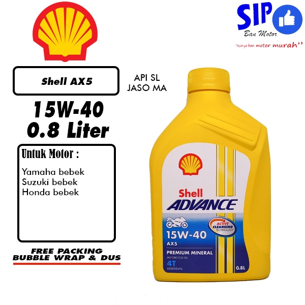 Oli Shell Advance AX5 15W40 0.8 Liter (800 ml)